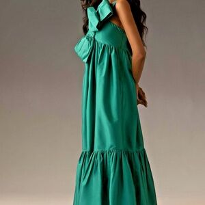 ATSU ANTHROPOLOGY MIDI EMERALD DRESS